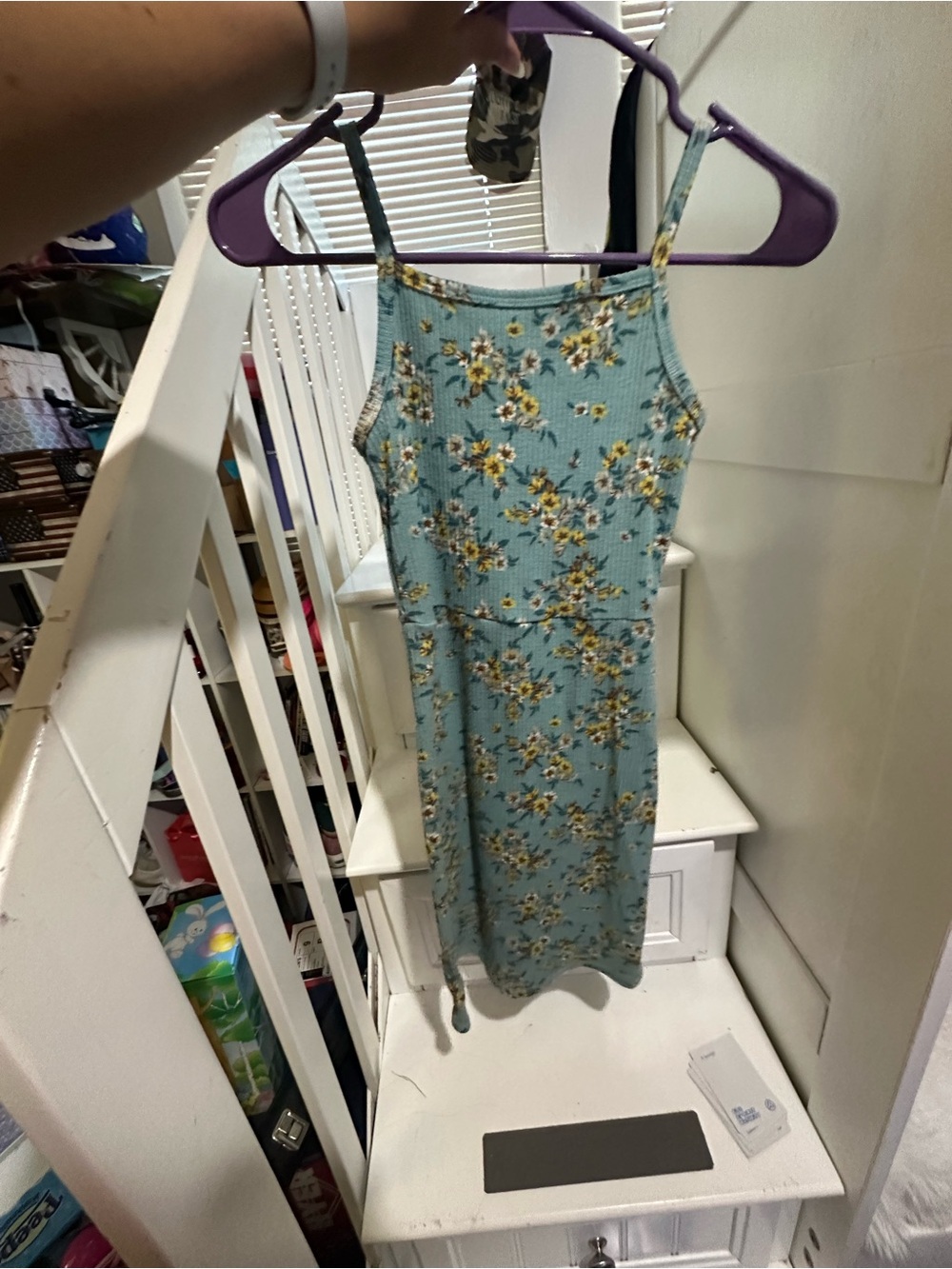 Knitworks Light Blue Floral Ribbed Midi Dress